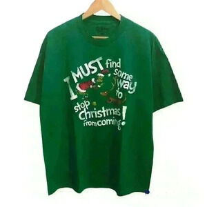Dr.Seuss  By Hybrid Tees Stop Christmas Green Unisex Novelty Shirts Size XL
